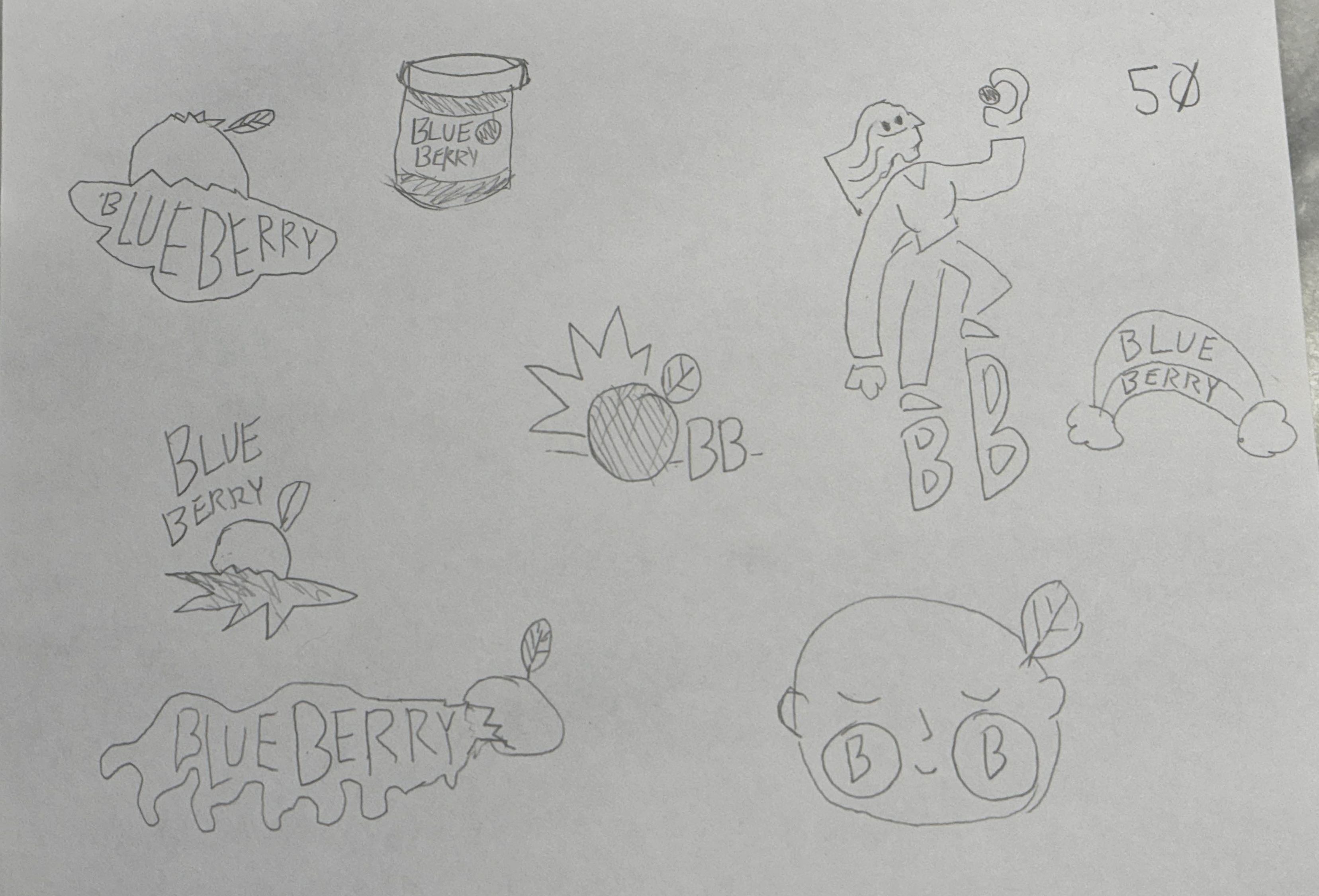 Blueberry Logo Sketch Set 5